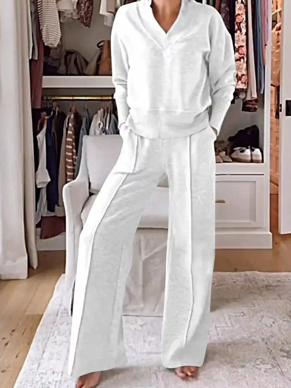 Cozy V Neck Top and Pants Set