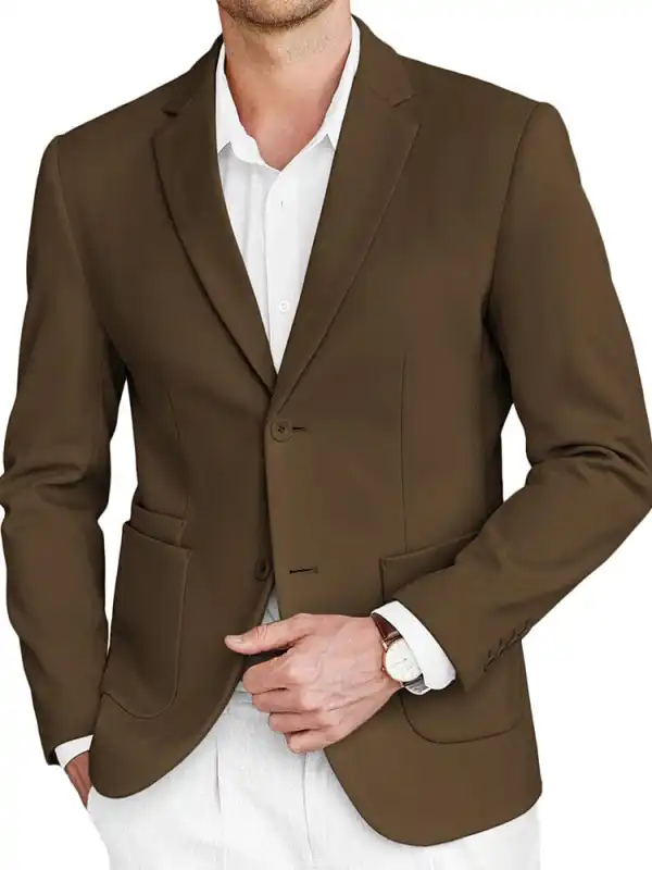 Classic Two Button Tweed Blazer Jacket