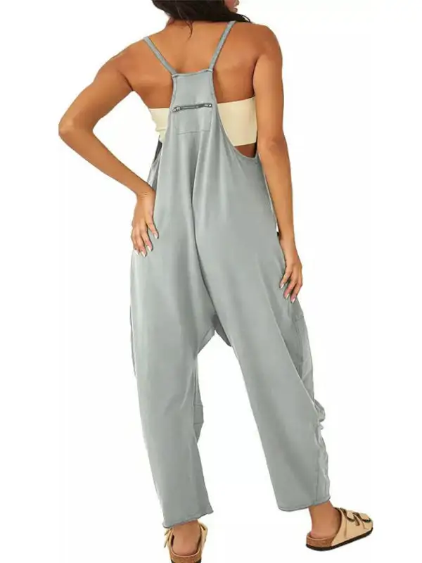 Clean V Neck Spaghetti Strap Pocket Accessory