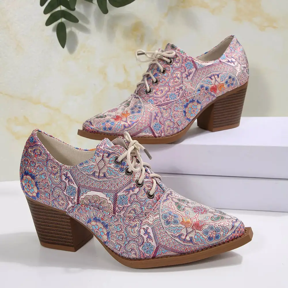 Refined Point Toe Block Heels Ankle Boots