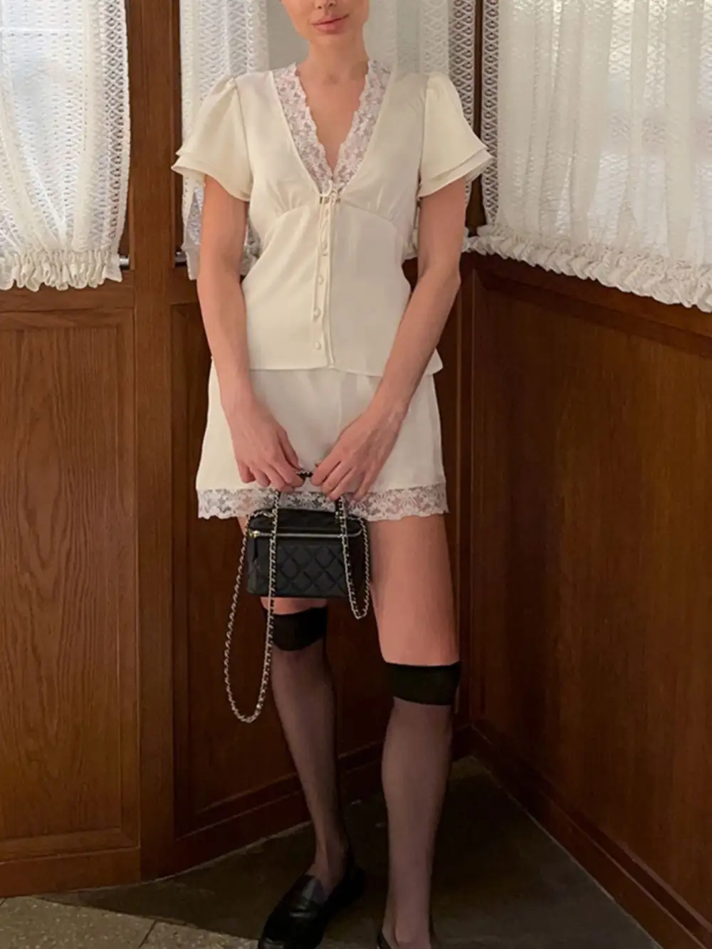 Lace Trimmed Coordinated Set