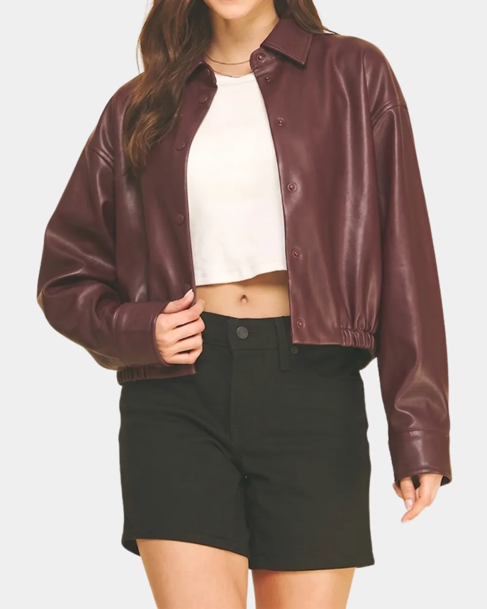 Collared Leather Jacket