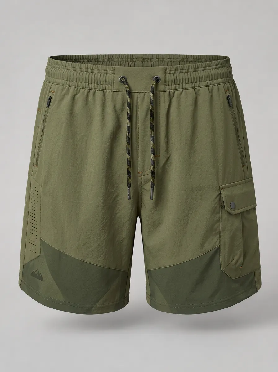 Men's Outdoor Hiking Mountain Printed Breathable Cargo Shorts