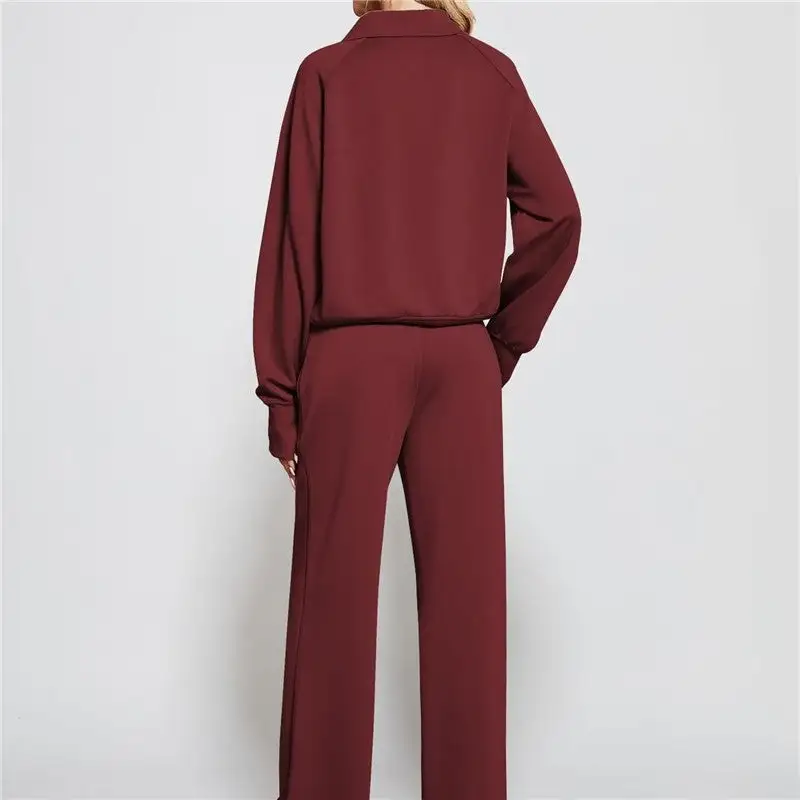Half Zip Sweatshirt Jogger Set