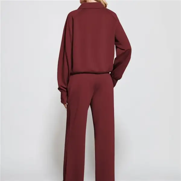 Half Zip Sweatshirt Jogger Set