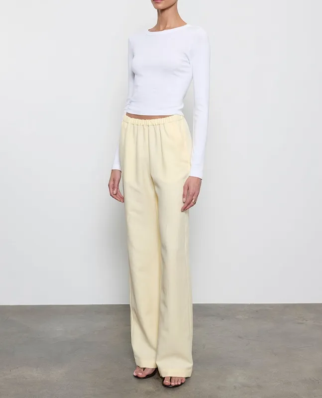 Baby Rib L/S Cropped Top White
