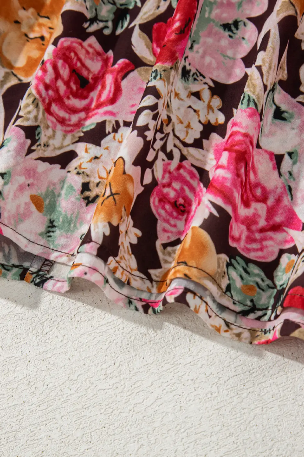 Floral Crew Neck Short Sleeve Blouse