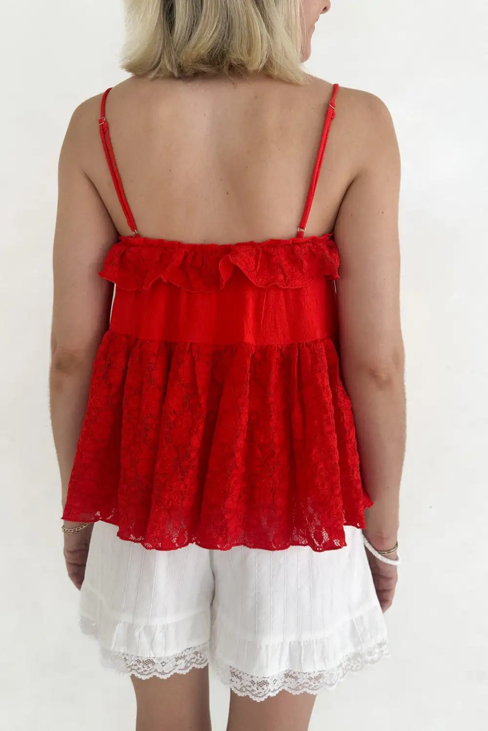 Simple Cut Peplum Ruffle Top