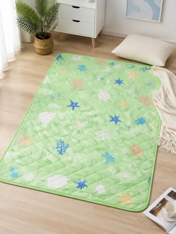 Ocean Starfish Coral Print Cooling Mat