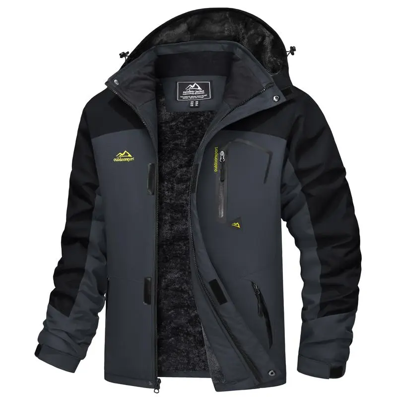 Men's Winter Coats Waterproof Ski Snow Jacket Warm Fleece Jacket Parka Raincoats With Multi-Pockets