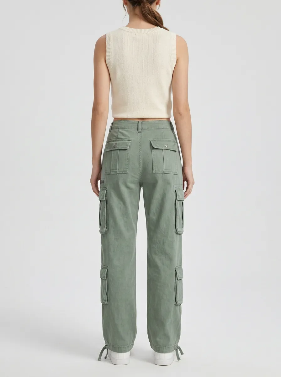 Functional Multi Pocket Casual Look Women's Multi Pocket Cargo Pants