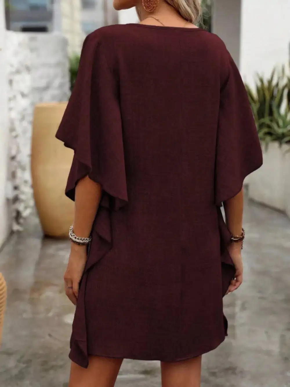 V Neck Mini Dress