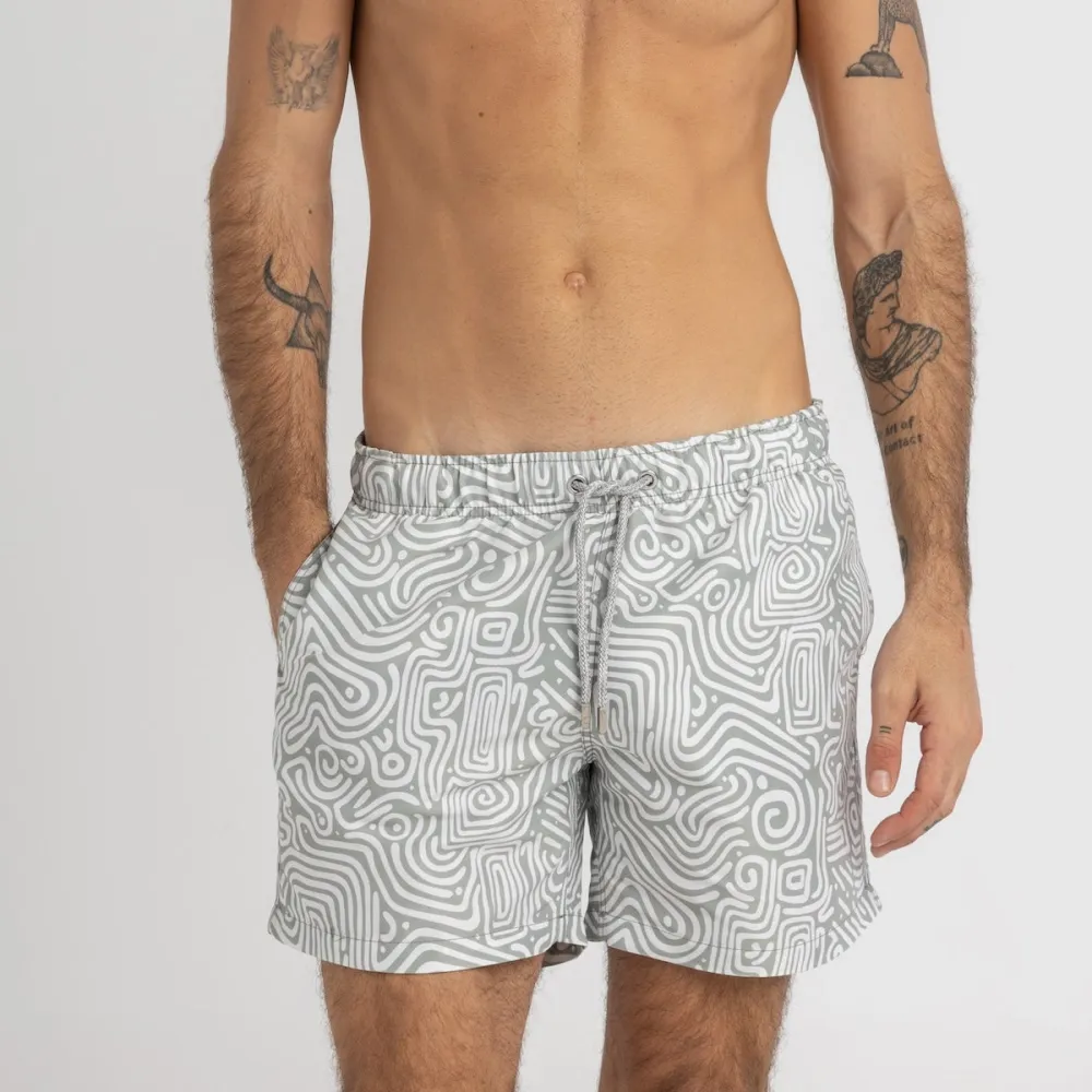 Pistachio Swirls Swim Shorts