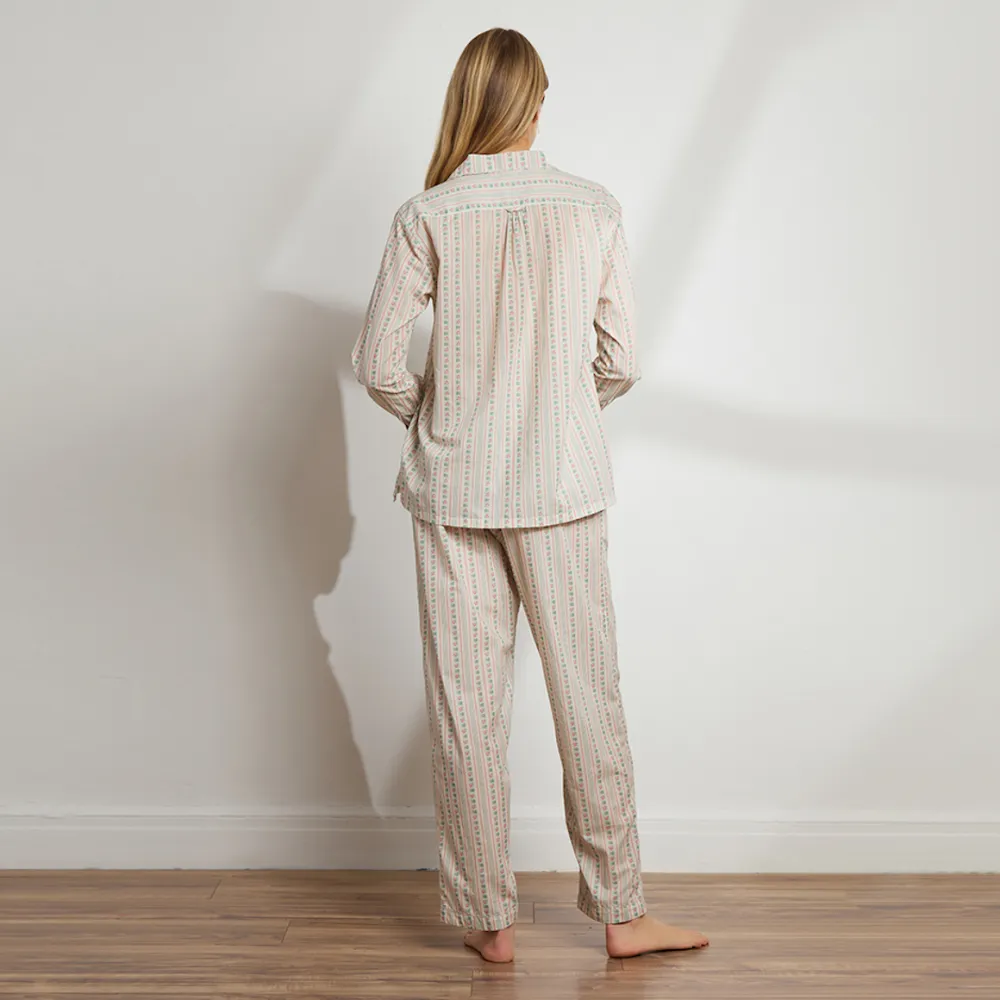 Printed Floral Cotton Long PJ Set