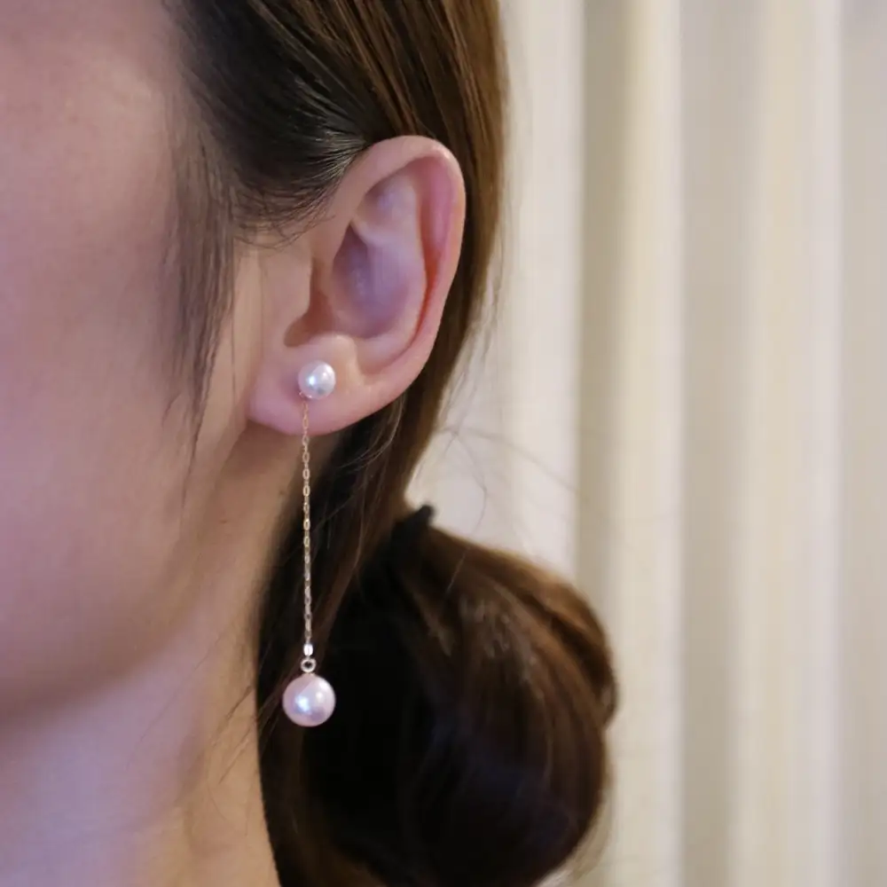 Convertible Beaded Pearl Drop Earrings