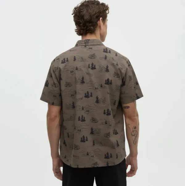 Coastal Print Men's Short Sleeve Shirt