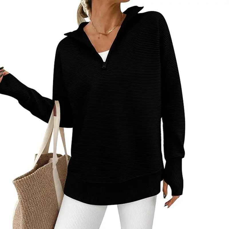 Ultimate Cozy V-Neck Ribbed Knit Pullover – All-Season Comfort & Style