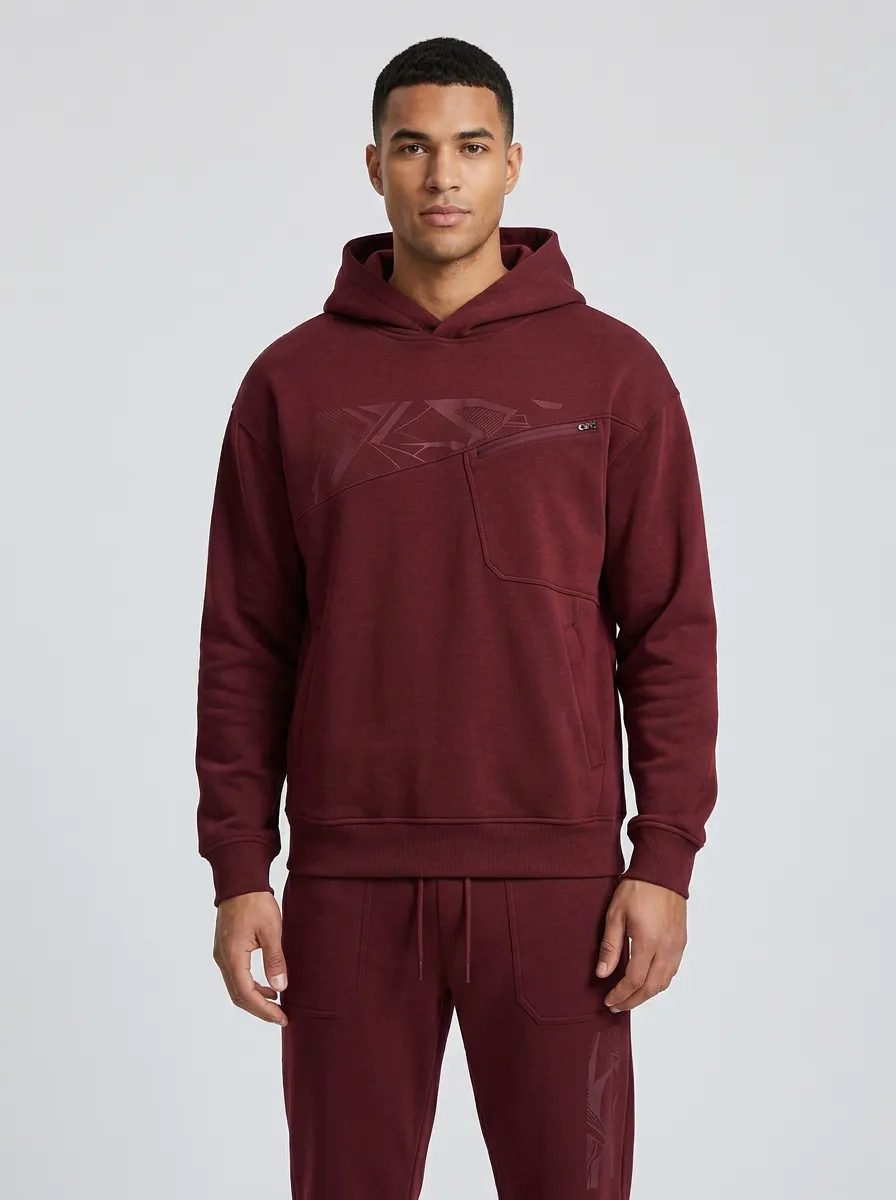 Men's Sporty Casual Geometric Pattern Printed Hoodie Jogger Set