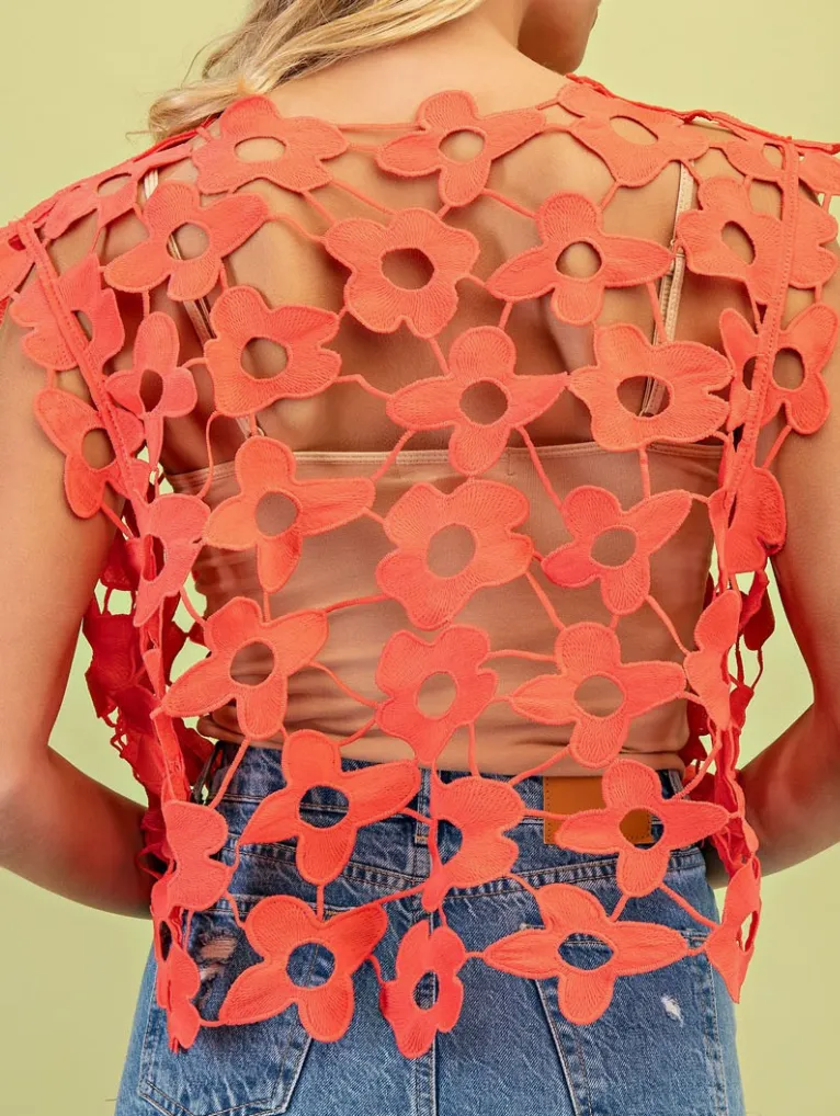 Playful Floral Lace Top