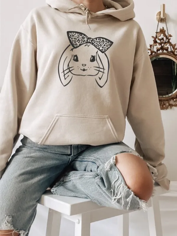Bunny Leopard Bow Hoodie