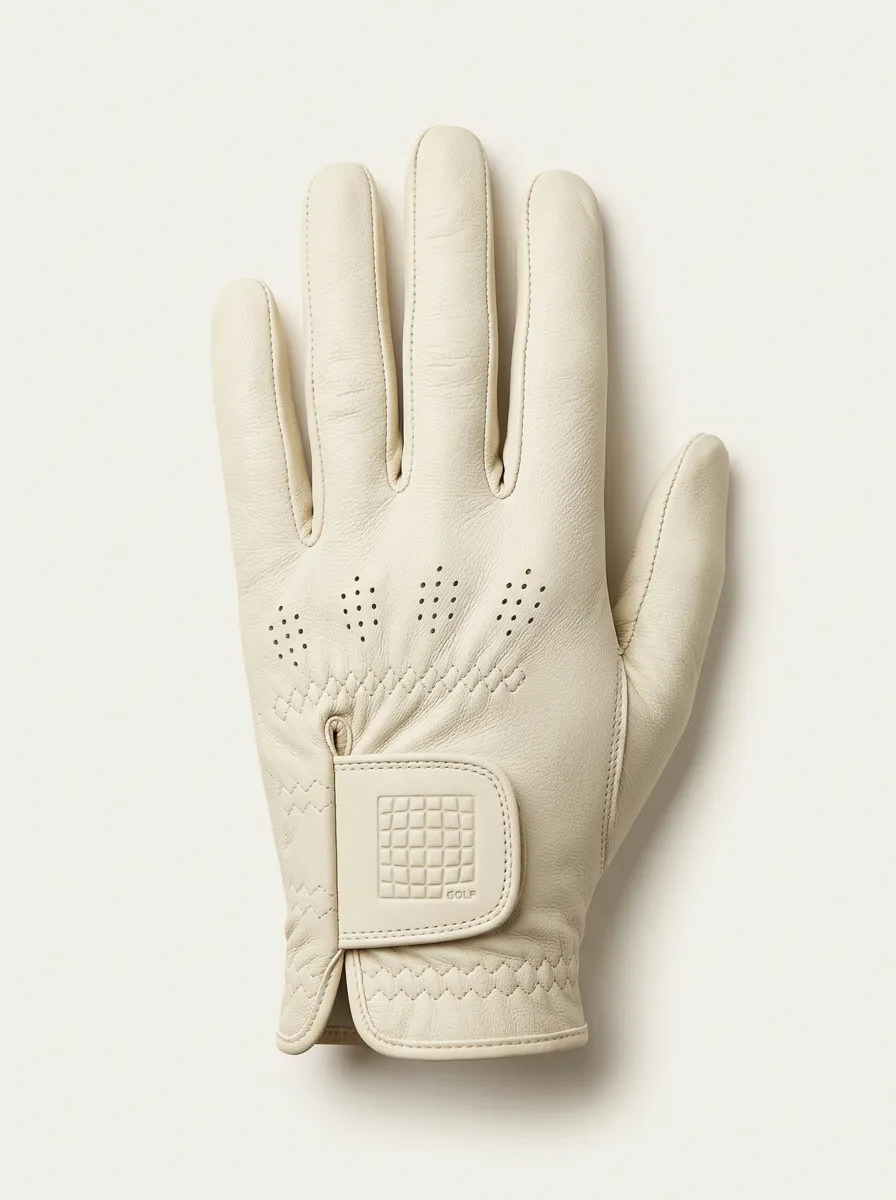 Clean Embossed Leather Golf Glove