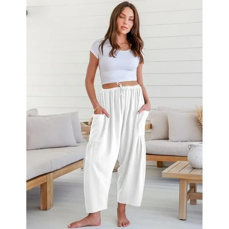 Women’s Linen Blend Wide Leg Pants