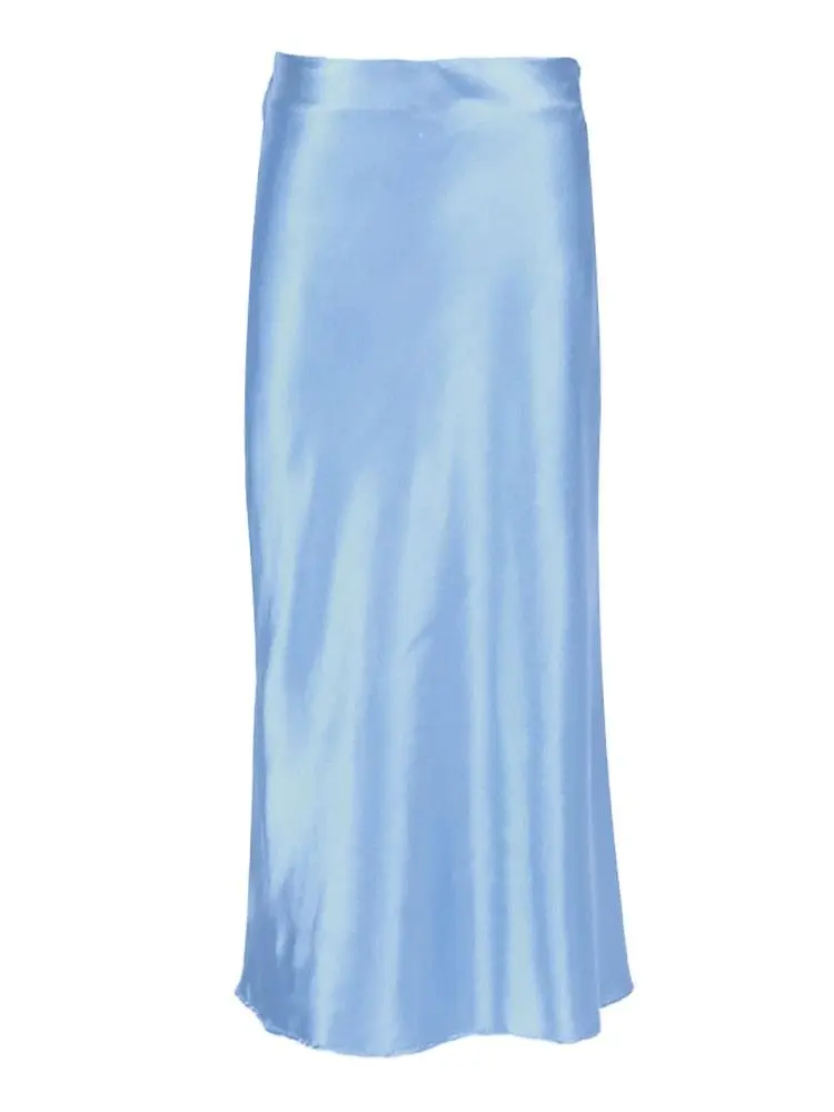 Satin Silk High-Waist Skirt