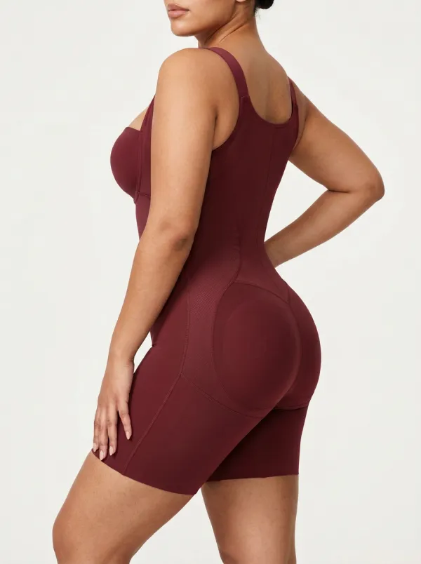 Women's Brown Tummy Control Butt Lifter Seamless Shapewear Bodysuit
