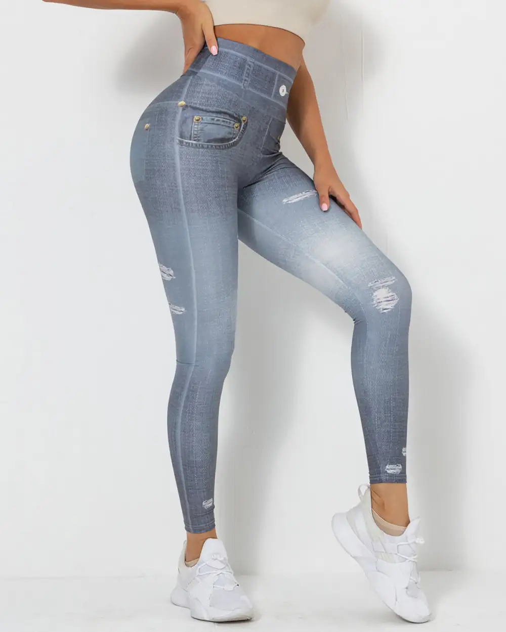 Active Scrunch Denim Yoga Pants