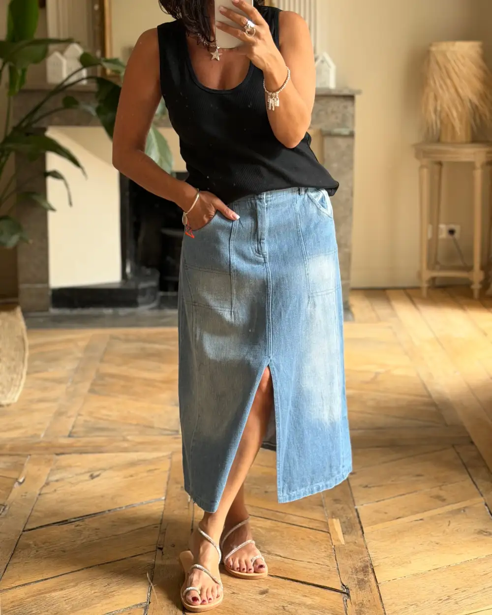 Classic Cotton Denim Tank Top