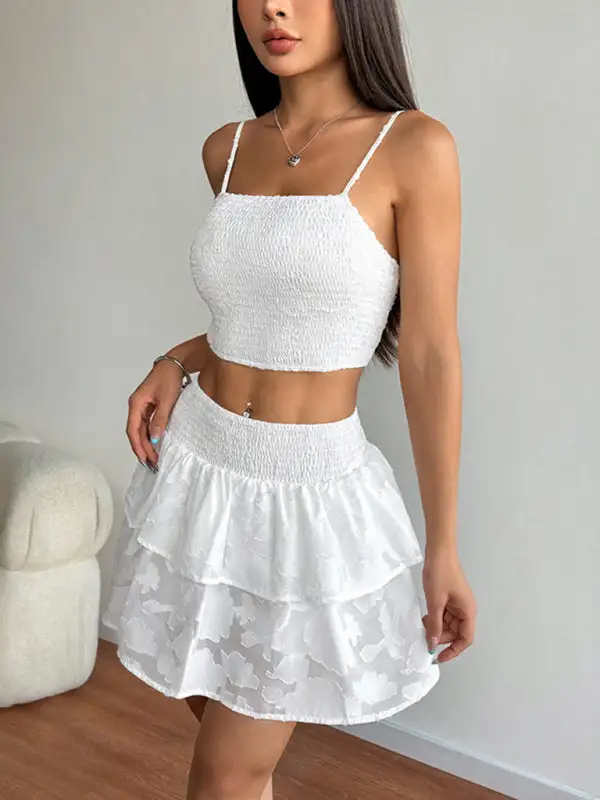 Pocket Detail Suspender Coordinated Set