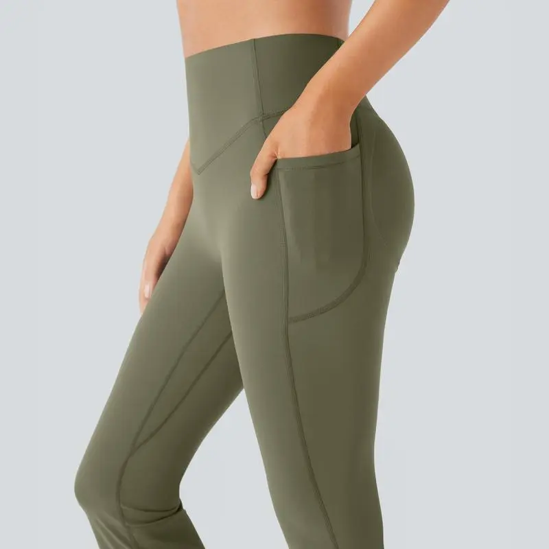 UltraSculpt High Waisted Tummy Control Pocket Shaping Yoga Bootcut Leggings