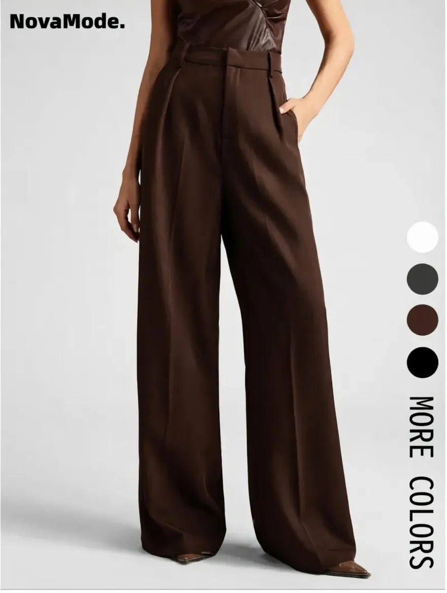 Women's Solid Color Basic Wide-Leg Loose Pants