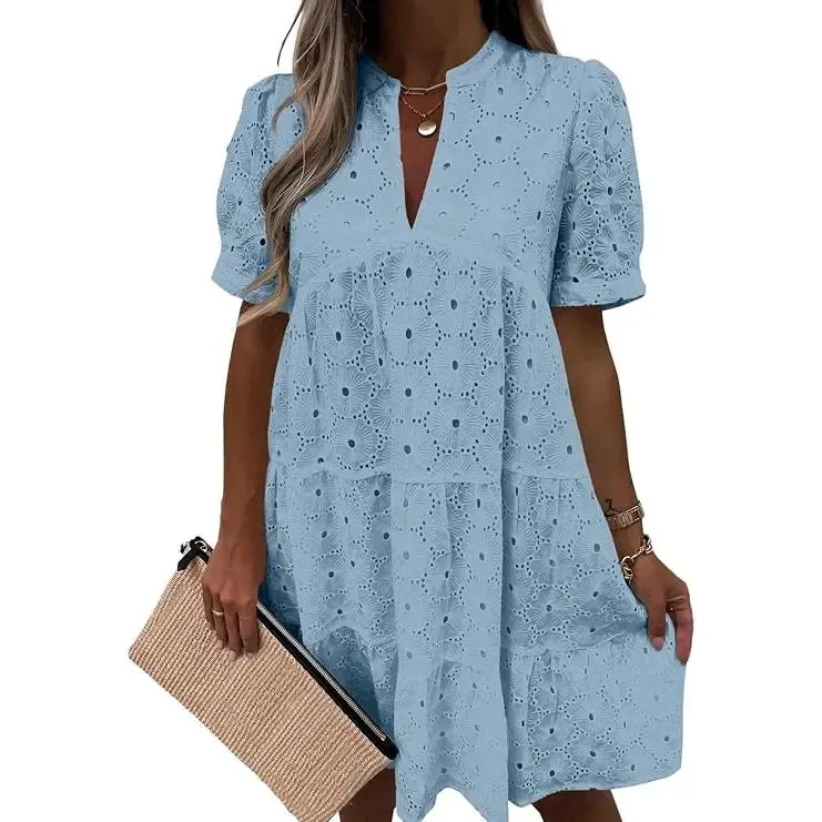 Women’s Flowy Lace V-Neck Dress