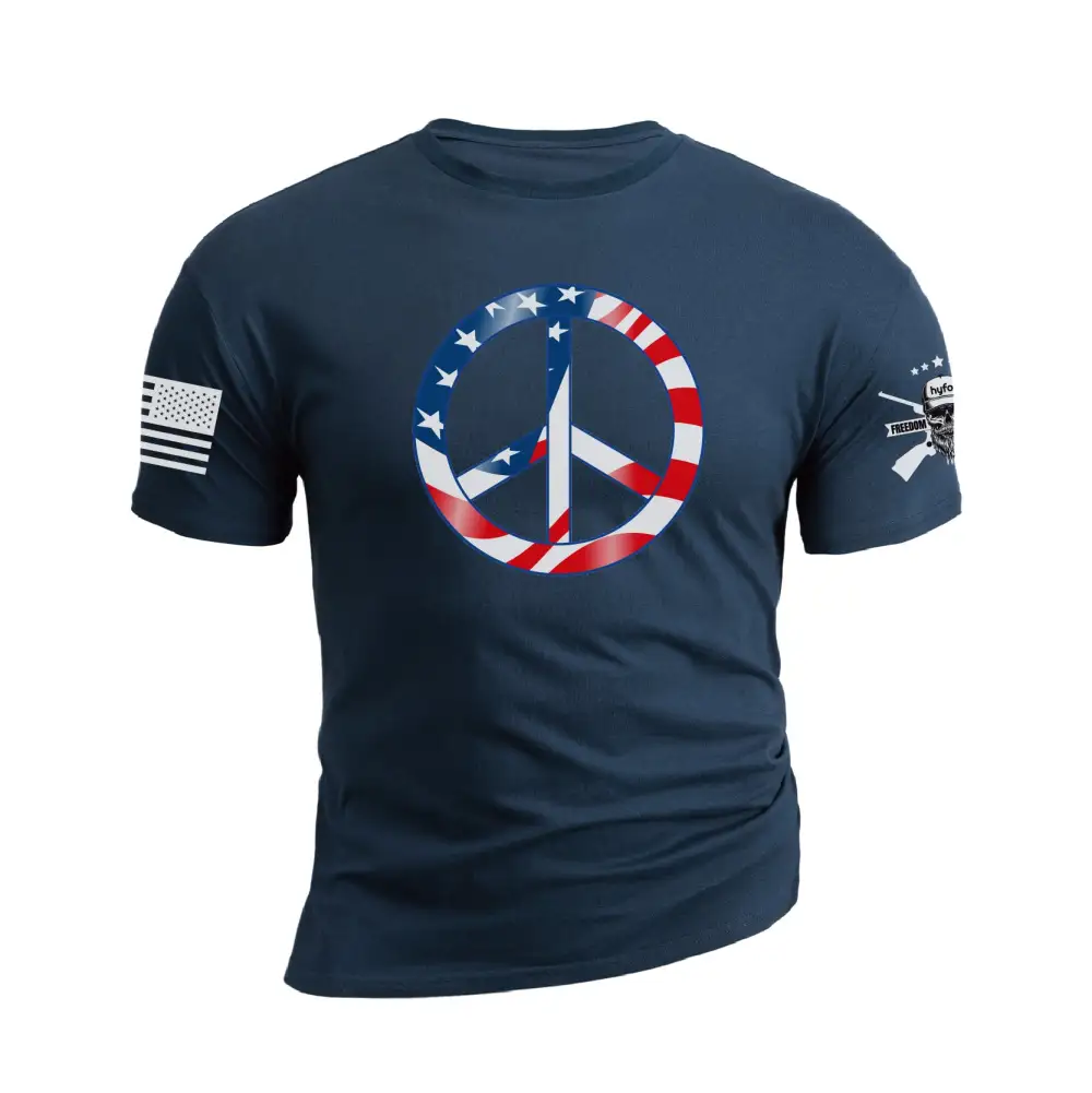 USA FLAG LOVE PEACE GRAPHIC TEE