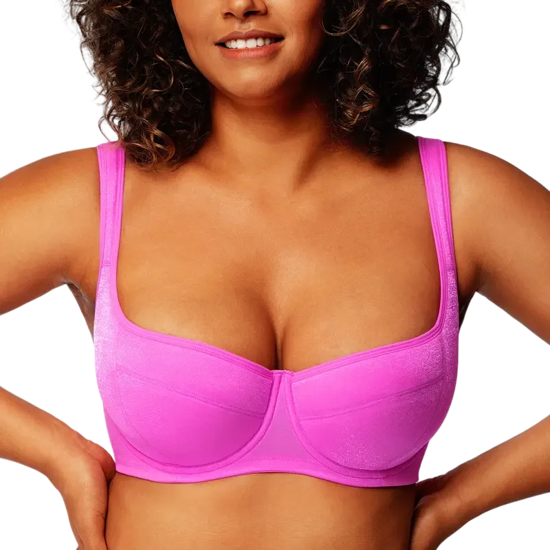 Women‘s Starry Night Lightly Padded Lightly Lined Demi Plus Size Balconette Bra