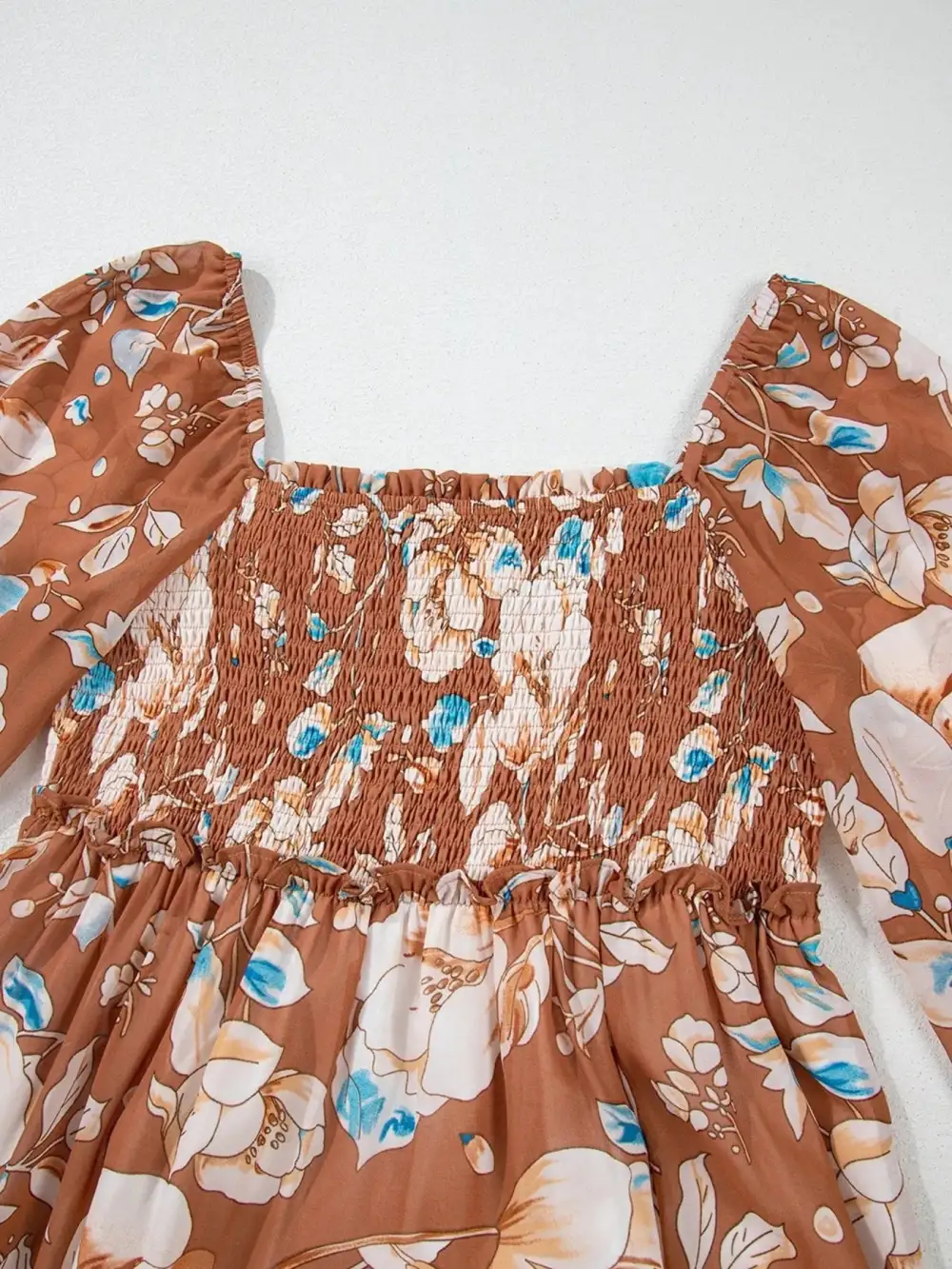 Printed Tiered Smocked Dress Casual