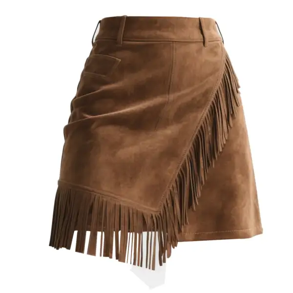 Suede Retro Boho Skirt