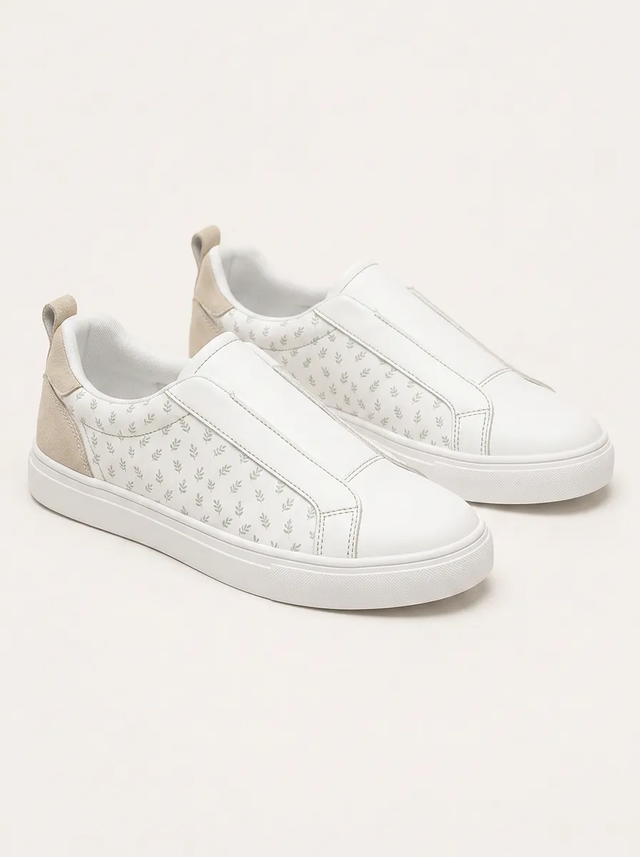 Men's Minimalist Botanical Leaf Pattern Patterned Skate Shoes