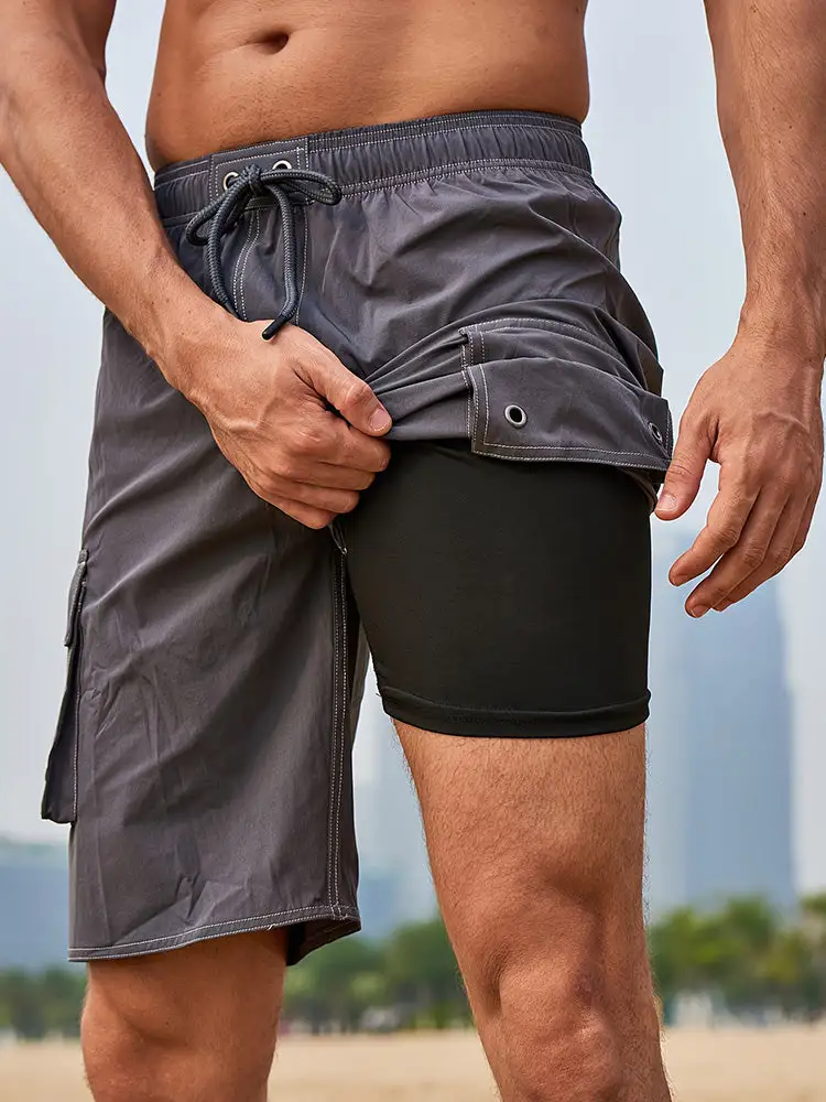 Men's Casual Side Stripe Boardshorts