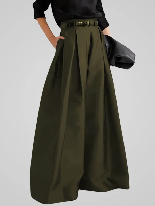 Clean Line High Waist Wide Leg Maxi Skirt