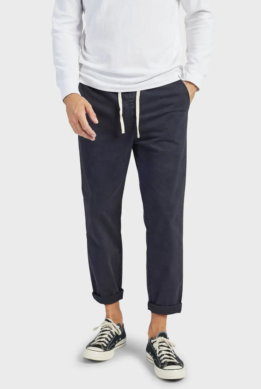 Grey Slim Fit Cotton Chino Trousers
