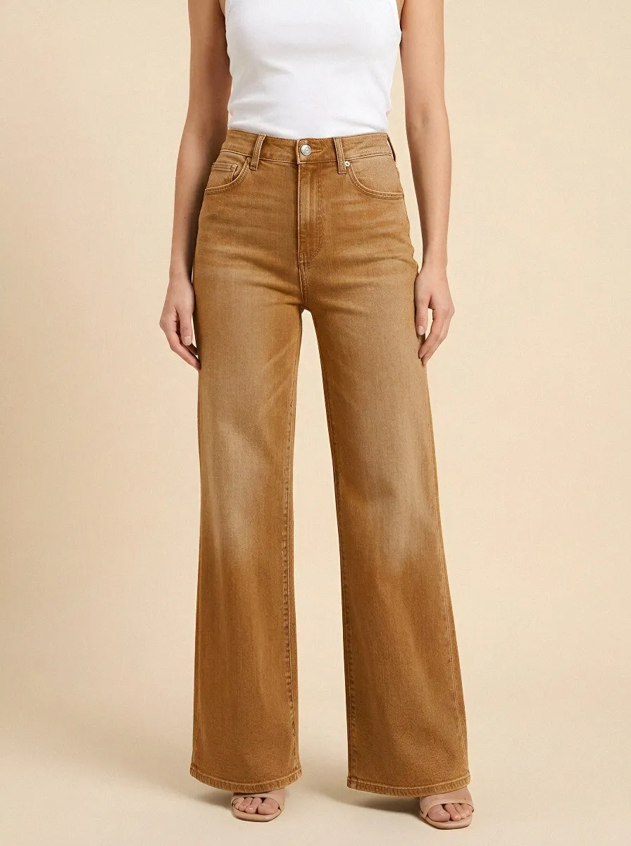 Women's High-Waisted Wide-Leg Denim Jeans