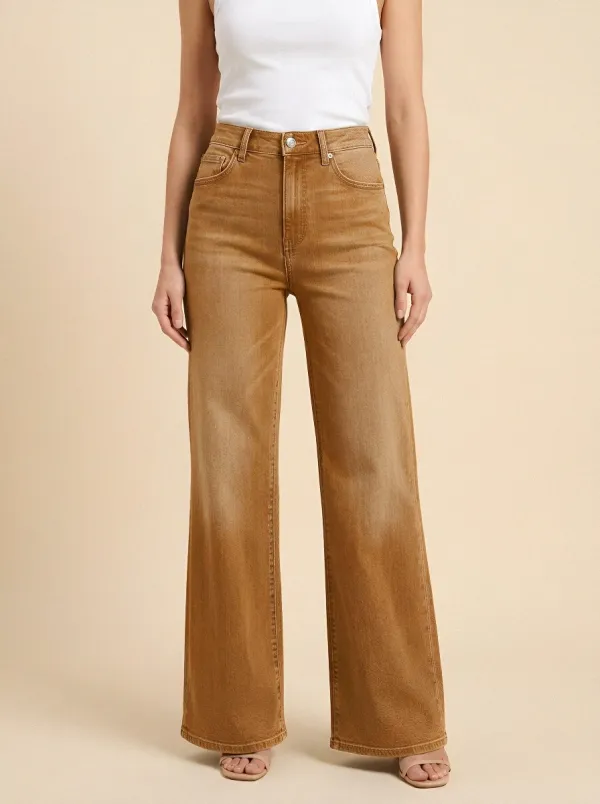 Women's High-Waisted Wide-Leg Denim Jeans