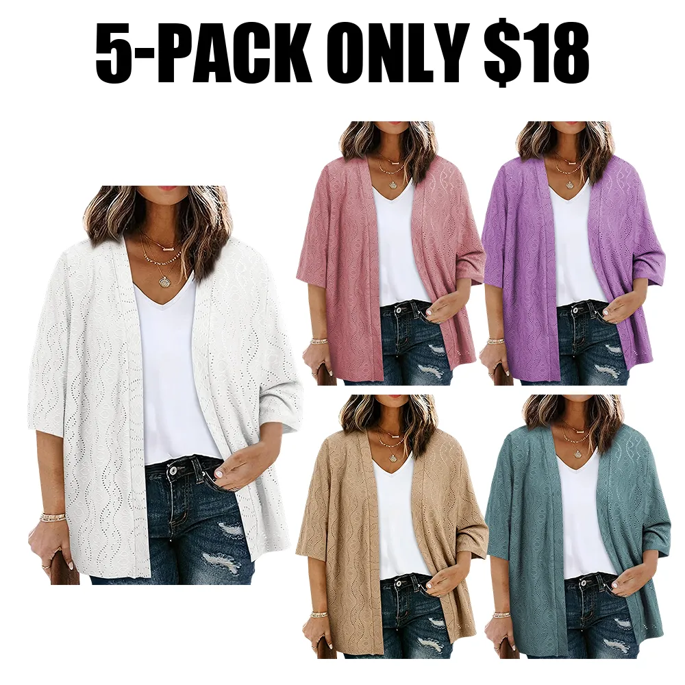 🎉Hot Sale🔥-Women's Plus-Size Cardigan🔥10-Pack - All Colors Included