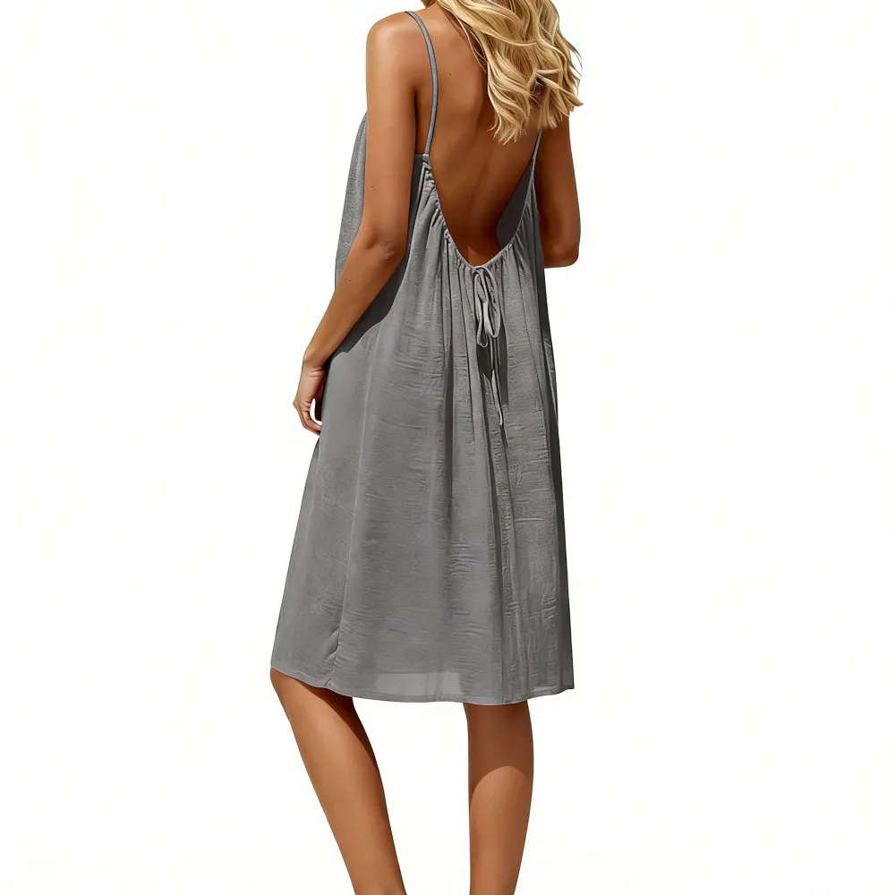 🔥Women's Solid-Color Spaghetti-Strap Loungewear Dress🔥8-Pack -Only $24