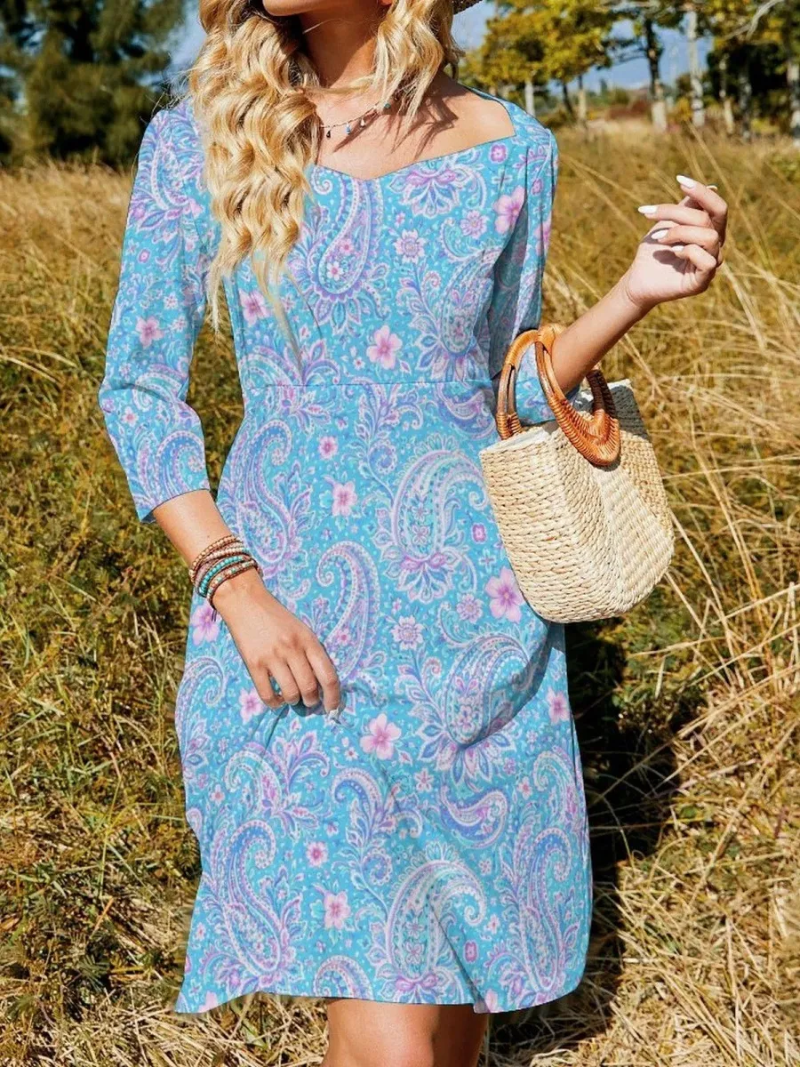 Sweetheart Neck A-Line Design Dress
