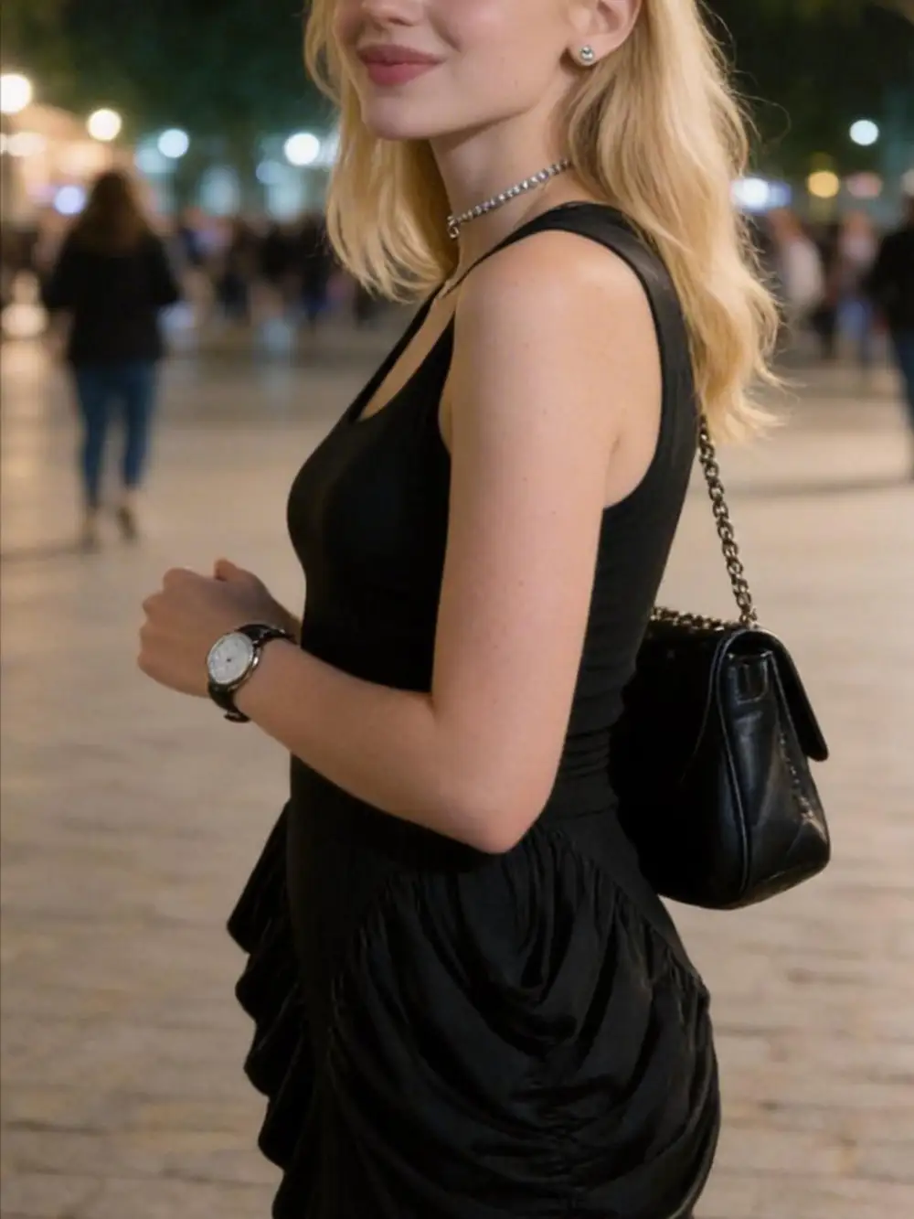 Ruched Slit Midi Dress