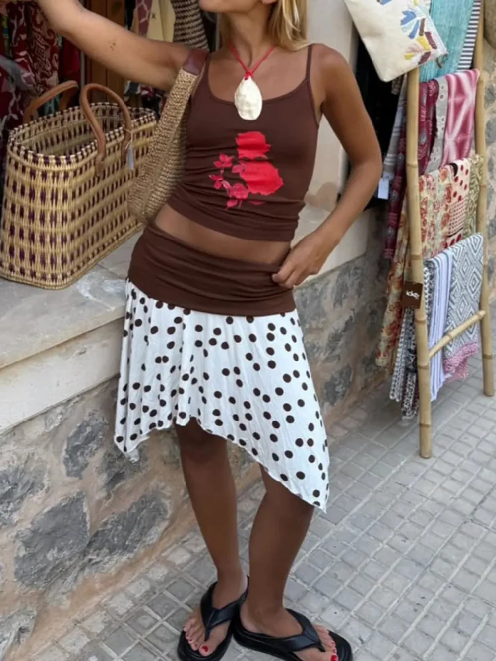 Casual Style Polka Dot Skirt