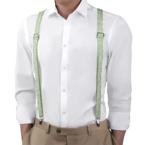 Floating Floral Pattern Suspenders